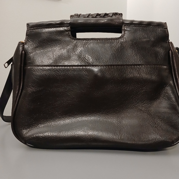 Patricia Nash Ovoddo brown leather whipstitch crossbody bag EUC like new - Picture 7 of 9